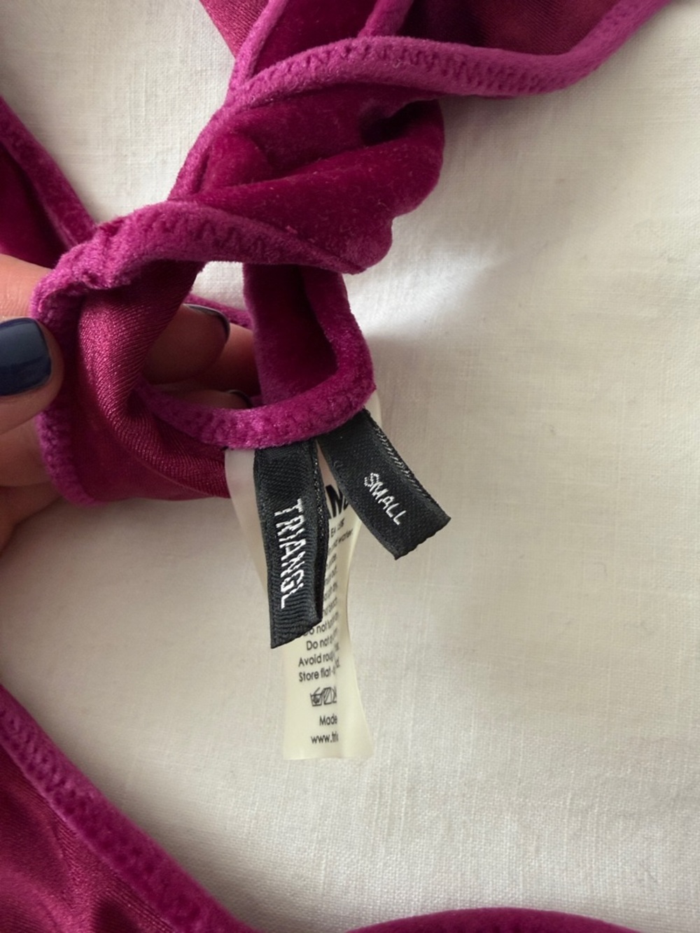 triangl swimwear Velvet Bikini Set in Deep Berry - Picture 2 of 4